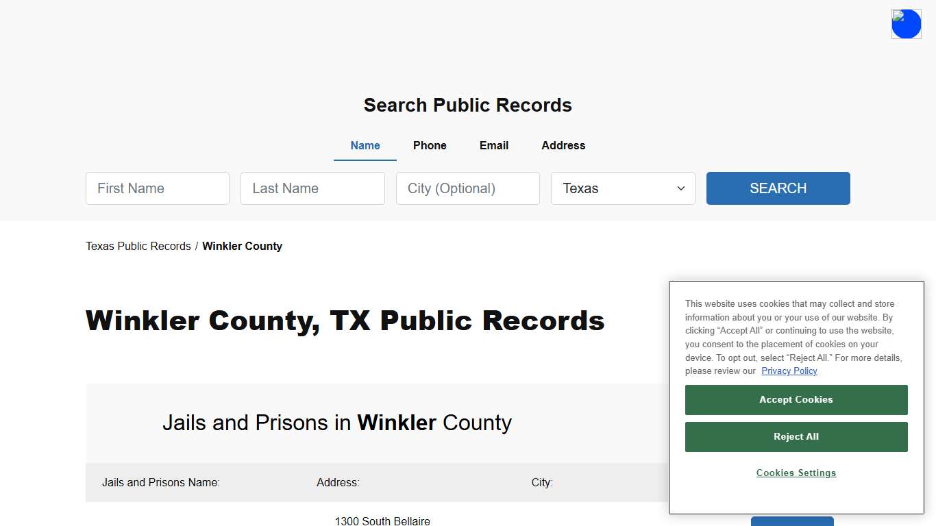 Winkler County, TX Public Court, Arrest and Inmate Records - ThePublicIndex